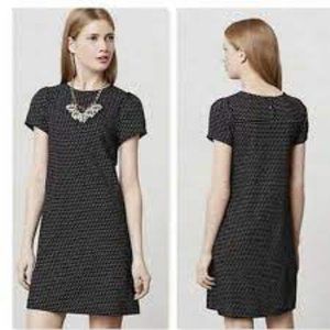 Anthropologie Maeve Black White Polka Dot Mini Dress